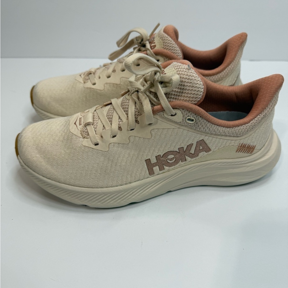 Hoka Solimar Women's Beige and Peach Athletic Shoes - Picture 3 of 10